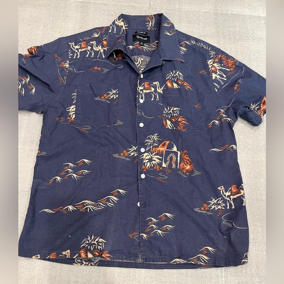 [S] Brixton Cruze S/S Woven Shirt Washed Navy/Ginger Relaxed Fit - Picture 3 of 8